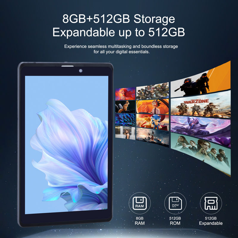 C идея Android планшетный ПК с двойной камерой 8 дюймов 1280x800 IPS HD дисплей Android 12 планшеты для студентов CM818-серый