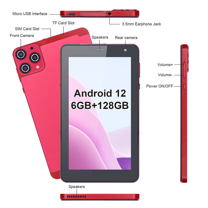 C Idea 7-дюймовые маленькие планшеты Quad Core WiFi 5G Android Tablet PC для образования CM515 ((красный)