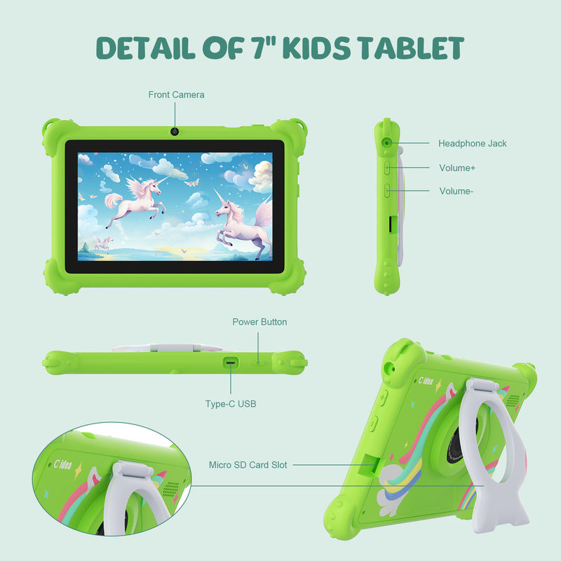 C idea Kids Tablet 2024 Образовательное развлечение с HD дисплеем и защитным чехлом Tablet CM88
