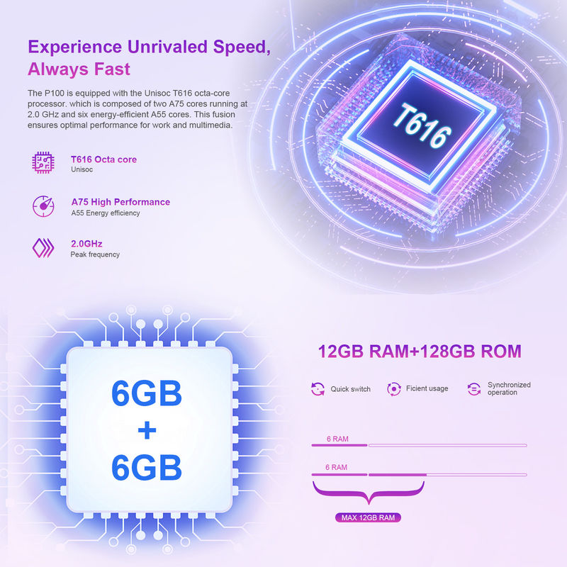 C идея Android 13 Двойная камера 5MP+13MP с 1200*2000 2K экраном 11 дюймовый планшетный ПК P100