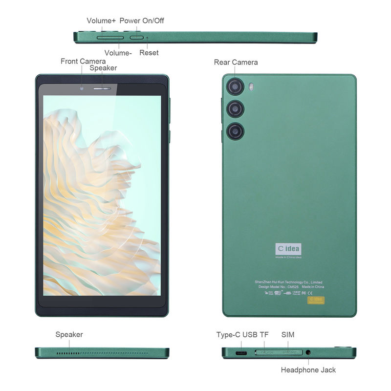 C Idea 7 дюймов 6GB+128GB IPS Экран 5MP+8MP Планшетный ПК Android CM525 Зеленый
