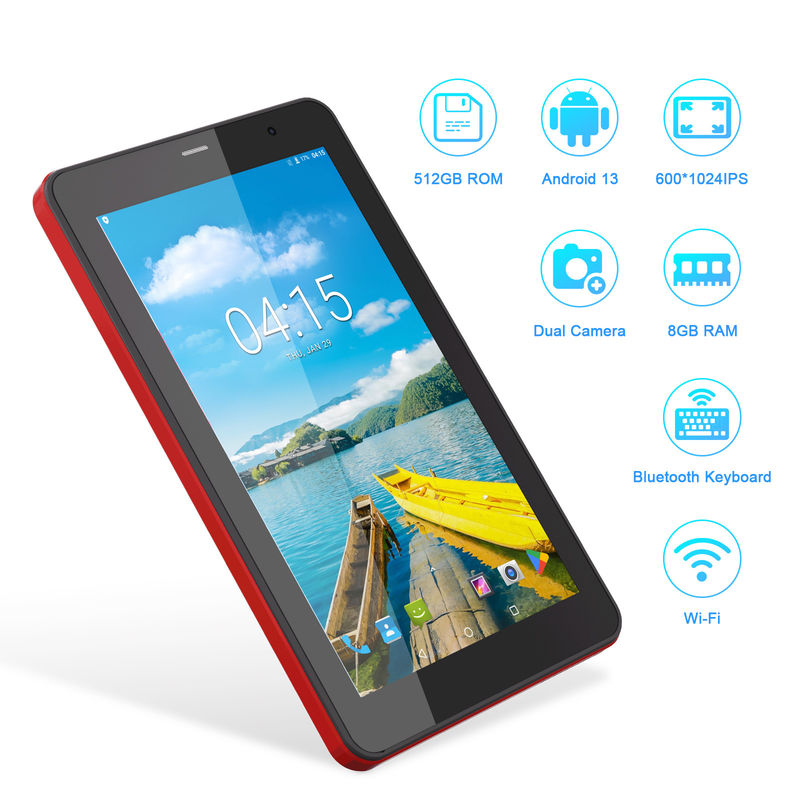 C Idea Android 13 планшеты с SIM Wifi 7 дюймовый сенсорный экран планшет для студентов CM518 Pro Красный
