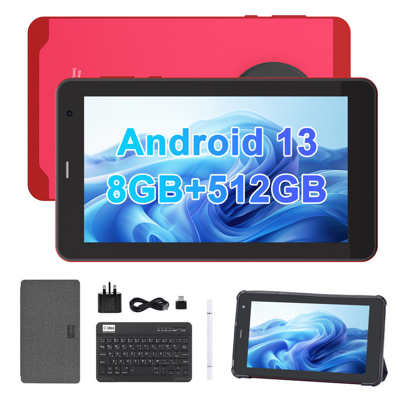 C Idea Android 13 планшеты с SIM Wifi 7 дюймовый сенсорный экран планшет для студентов CM518 Pro Красный