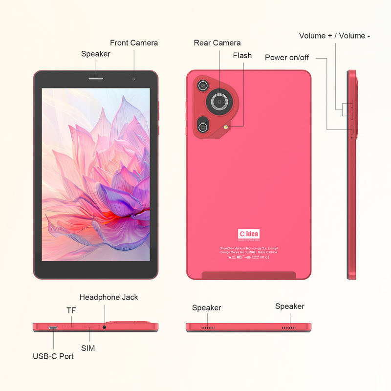 C Idea 5g Android Tablet 8+512gb 8 дюймовый планшет для студентов с SIM и Wifi Cm828 Красный