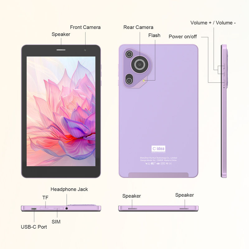 C Idea 8in Tablet Gaming Education Android Tablet для студентов с SIM и Wifi CM828 фиолетовый