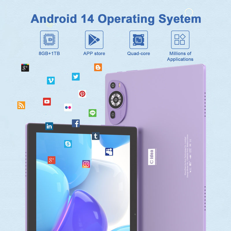 C Idea Android 14 Tab 512GB Учебный планшет для студентов с клавиатурой Cm8200plus фиолетовый