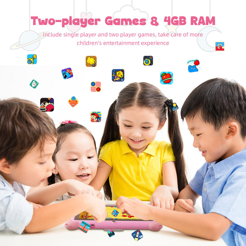 C Idea Android 13 Kids Tablet 4+32GB Образовательный планшет Kidspad с дружественным приложением CM91 розовый