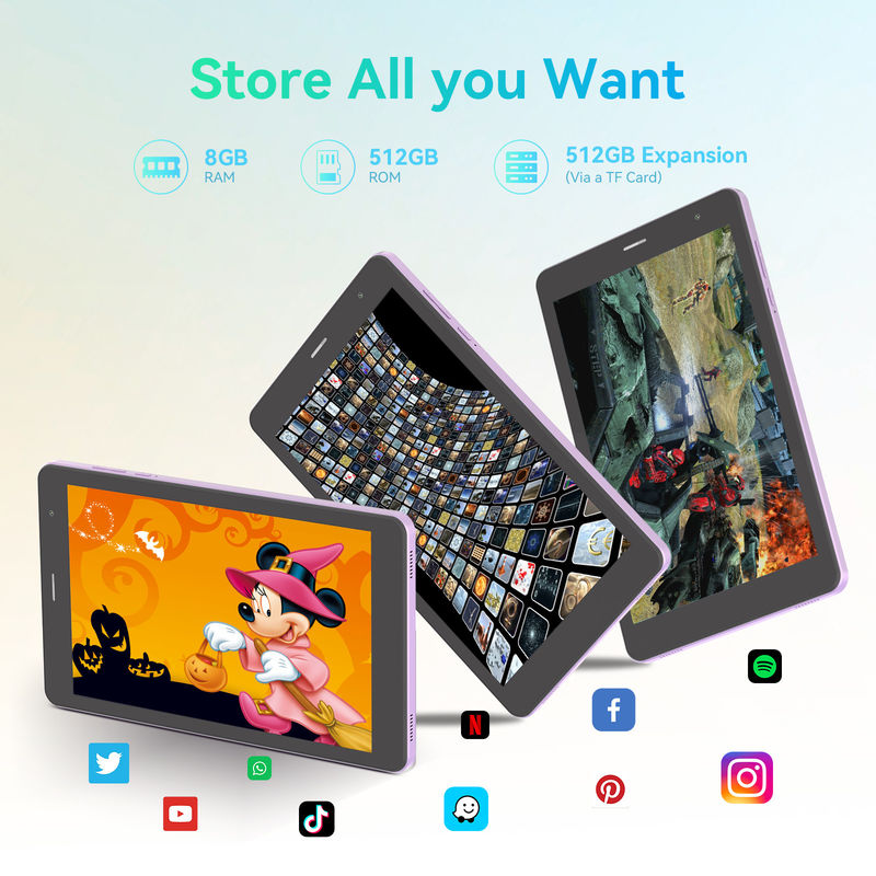 C Idea 8 дюймов 8+512gb 8000mah 5+8MP двойная камера Android планшетный ПК с сим-картой для студентов CM828 фиолетовый