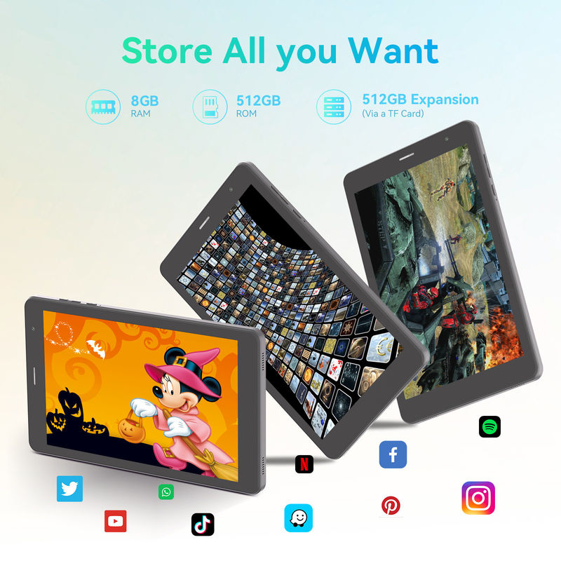 C Idea ODM 8 дюймов 8+512gb 8000mah 5+8MP Двухкамерный ПК Android Tablet с SIM для студентов CM828 Черный