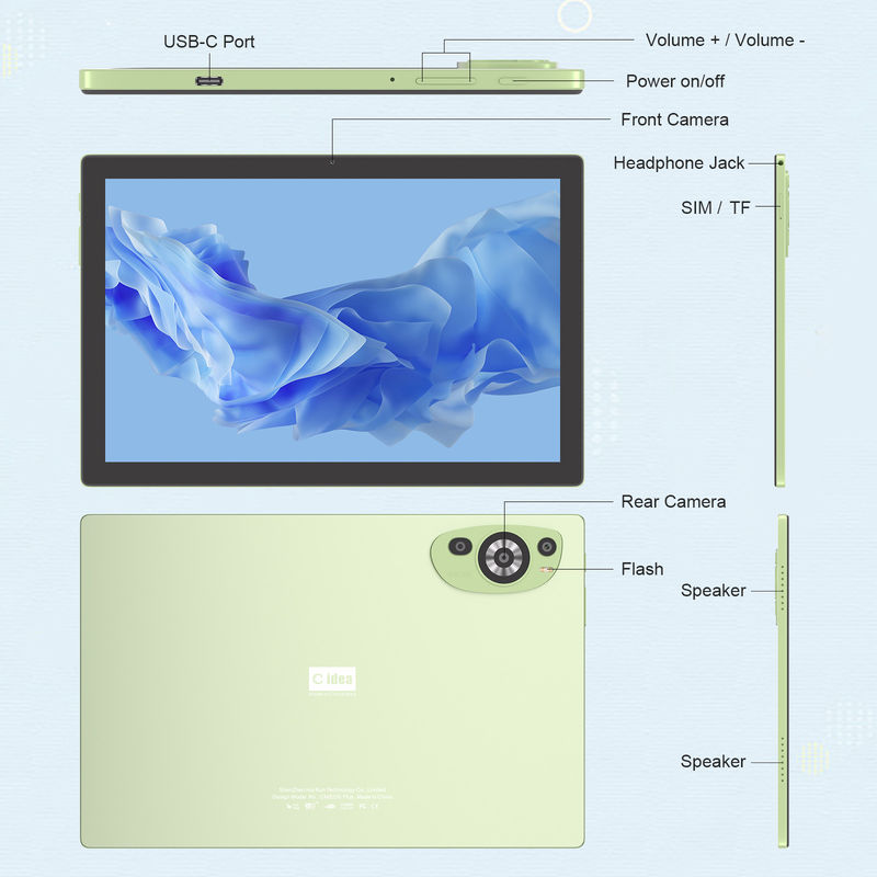 C Idea WIFI Android 14 планшеты с сенсорным экраном с клавиатурой и мышью CM8200plus зеленый
