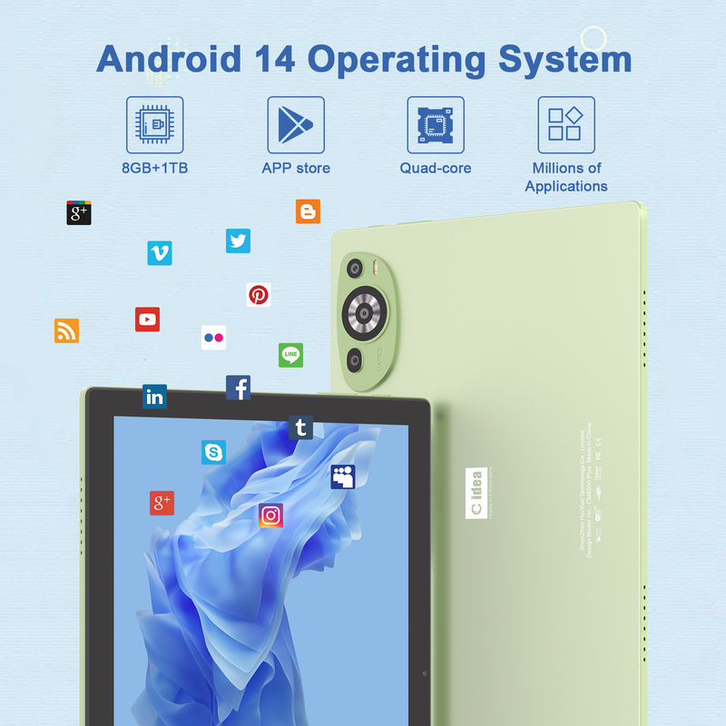 C Idea WIFI Android 14 планшеты с сенсорным экраном с клавиатурой и мышью CM8200plus зеленый
