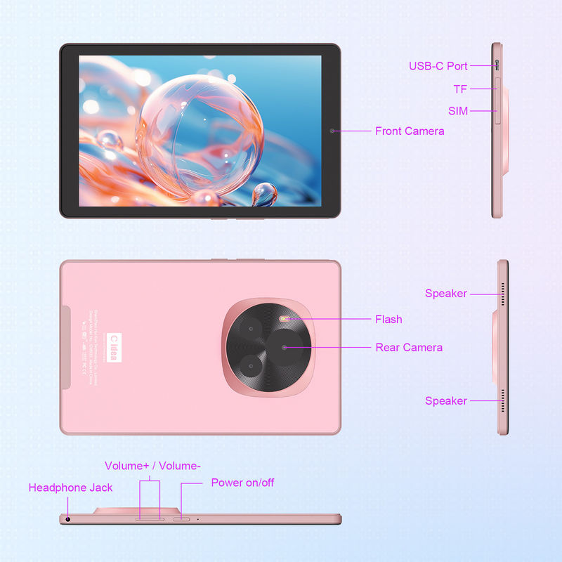 C идея Android Tablet 5G SIM поддержка 9 дюймовый планшетный ПК с корпусом и ручкой CM935 розовый