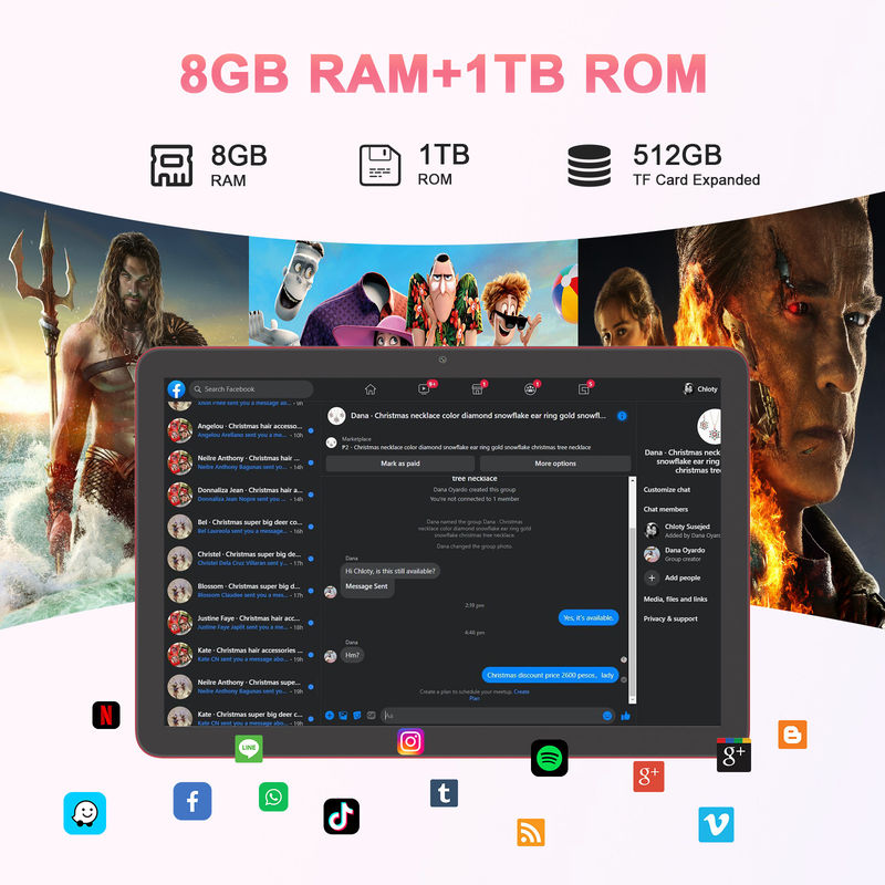 C Idea Tablet 10,1 дюйма 5G LTE Tablet Touch Screen Tablet Pc для ежедневного использования CM8300 Plus Красный