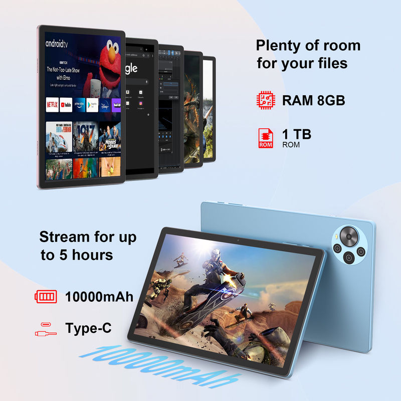 Планшет C Idea 10,5 дюйма Android 14 с экраном 2K, Смарт-планшет CM10500 Plus, синий