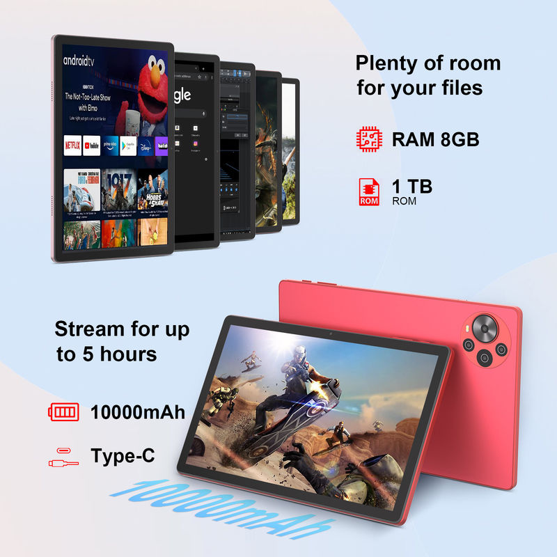 C Idea Android 14 Tablet 2k Screen Образовательный планшет для студентов с клавиатурой и мышью CM10500 Plus Red