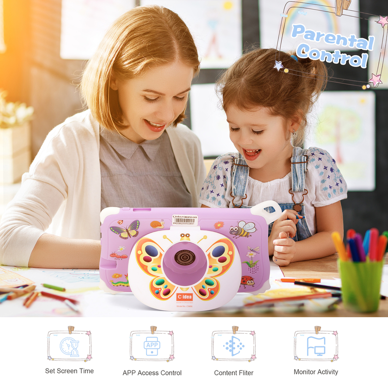 C Idea Android 15 Kids Tablet 8+256GB Образовательный планшет Kidspad с дружественным приложением CM86 фиолетовый