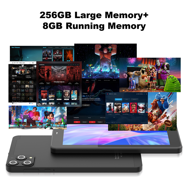 C идея 7-дюймовый Wifi планшет с корпусом 8+256GB Хранилище Quad Core процессор 600x1024 IPS сенсорный экран CM516 черный