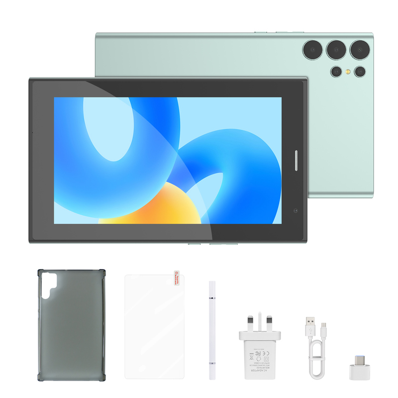 7-дюймовый планшет C idea с Wi-Fi, чехлом, памятью 8+256 ГБ, четырехъядерным процессором, IPS-экраном 600x1024, сенсорным экраном CM524, зеленый