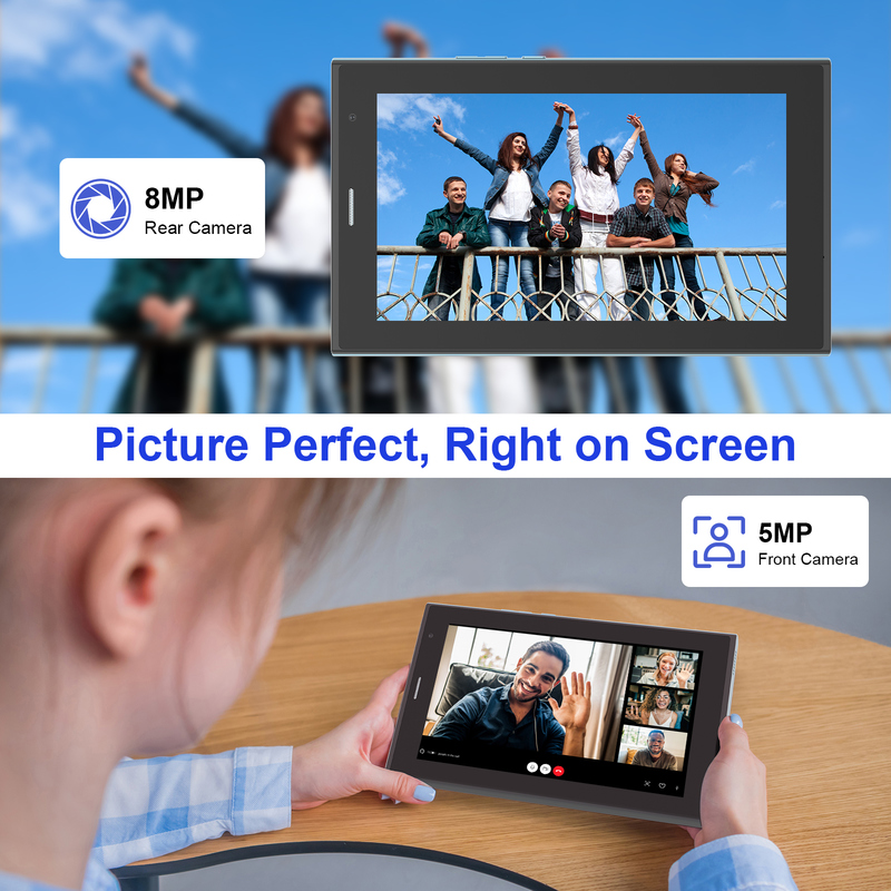 7-дюймовый планшет C idea с Wi-Fi, чехлом, памятью 8+256 ГБ, четырехъядерным процессором, IPS-экраном 600x1024, сенсорным экраном CM524, синий