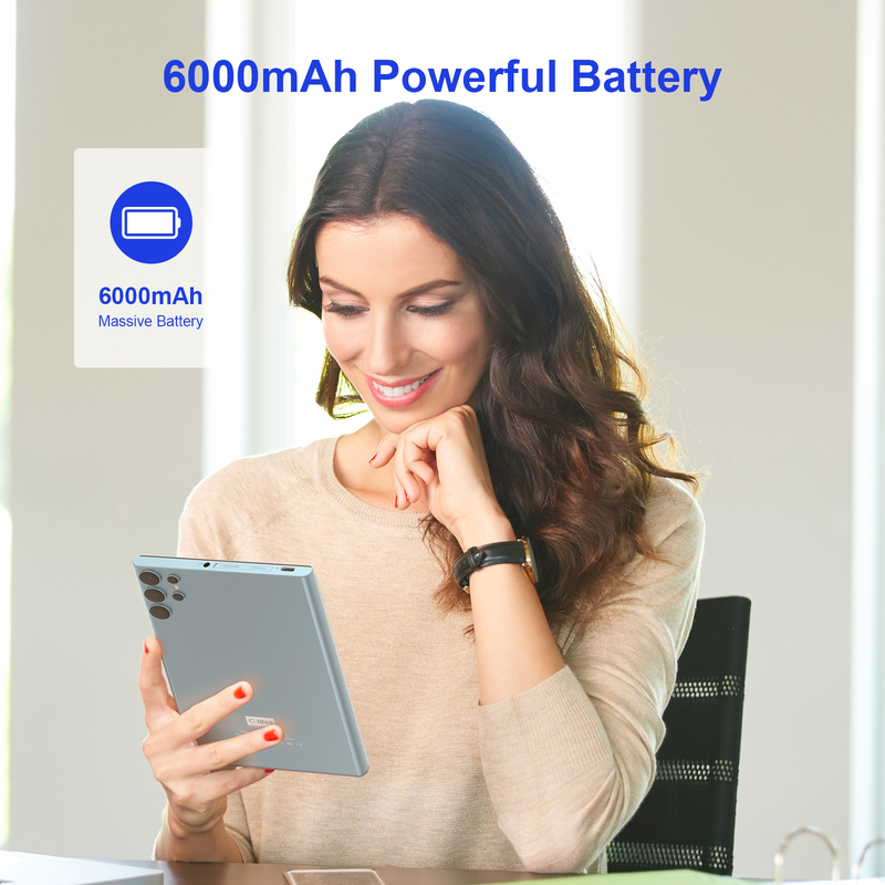 7-дюймовый планшет C idea с Wi-Fi, чехлом, памятью 8+256 ГБ, четырехъядерным процессором, IPS-экраном 600x1024, сенсорным экраном CM524, синий