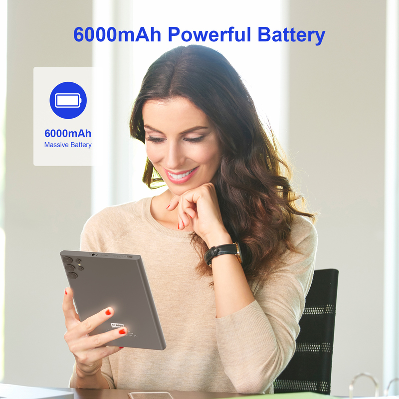 7-дюймовый планшет C idea с Wi-Fi, чехлом, памятью 8+256 ГБ, четырехъядерным процессором, IPS-экраном 600x1024, сенсорным экраном CM524, серый