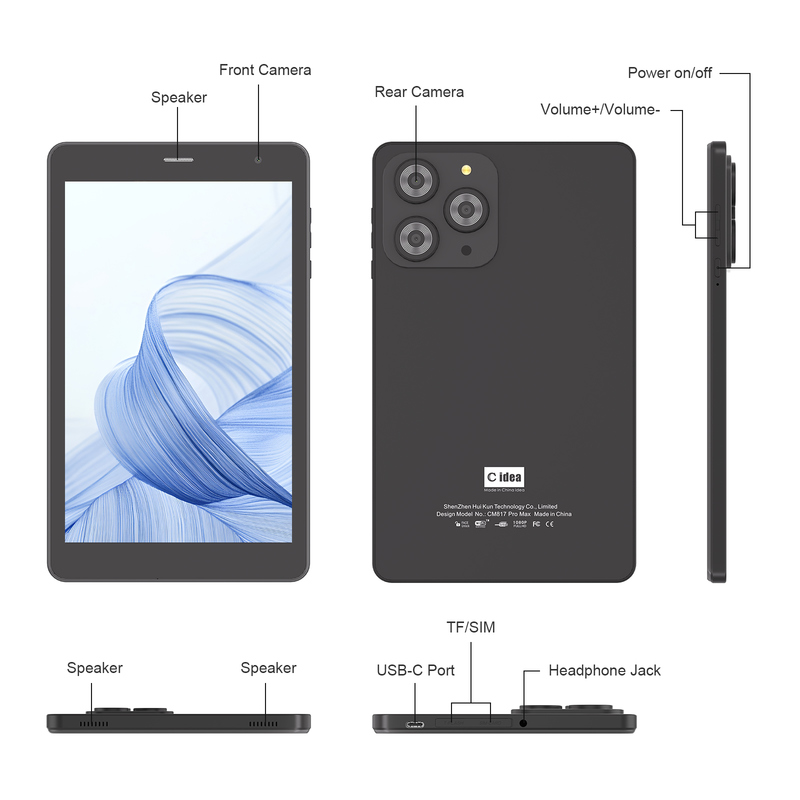 C идея 8 дюймовый Wifi планшет с 8+512 ГБ хранилища Quad Core процессор 800x1280 IPS сенсорный экран CM817 Pro