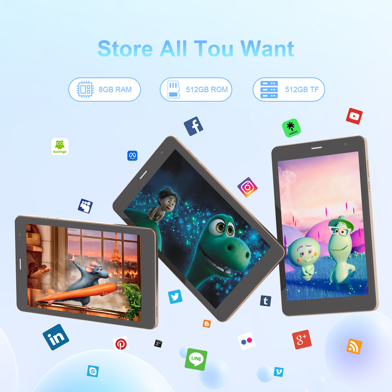 C идея 8 дюймовый Wifi планшет с 8+512 ГБ хранилища Quad Core процессор 800x1280 IPS сенсорный экран золотой CM817 Pro