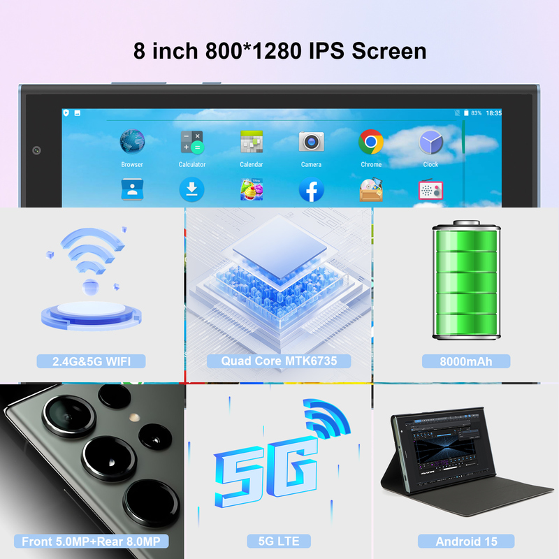 C идея 8 дюймовый планшет Wifi с 8+512GB хранилищем Quad Core процессор 800x1280 IPS сенсорный экран синий CM824