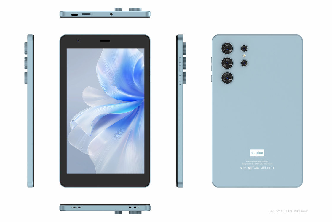 C Idea Youth 8 Inch Tablet Android 13 с голубым экраном, Wi-Fi, 32 ГБ + 64 ГБ, 800*1280 IPS встроенная камера CM826