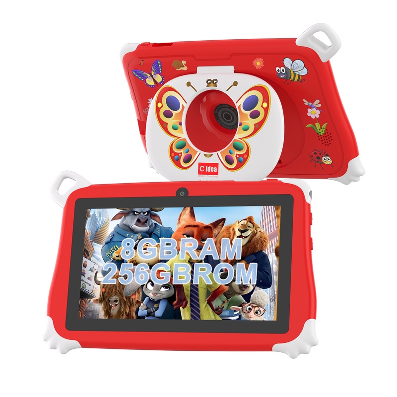 Детский планшет C Idea Android 15 Kids Tablet 8+256 ГБ, обучающий планшет Kidspad с дружественным приложением CM86 красный