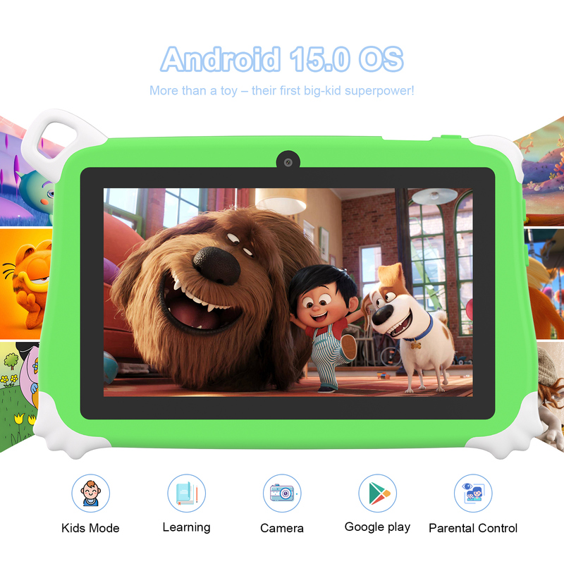 Детский планшет C Idea Android 15 Kids Tablet 8+256 ГБ, обучающий планшет Kidspad с дружественным приложением CM86, зеленый