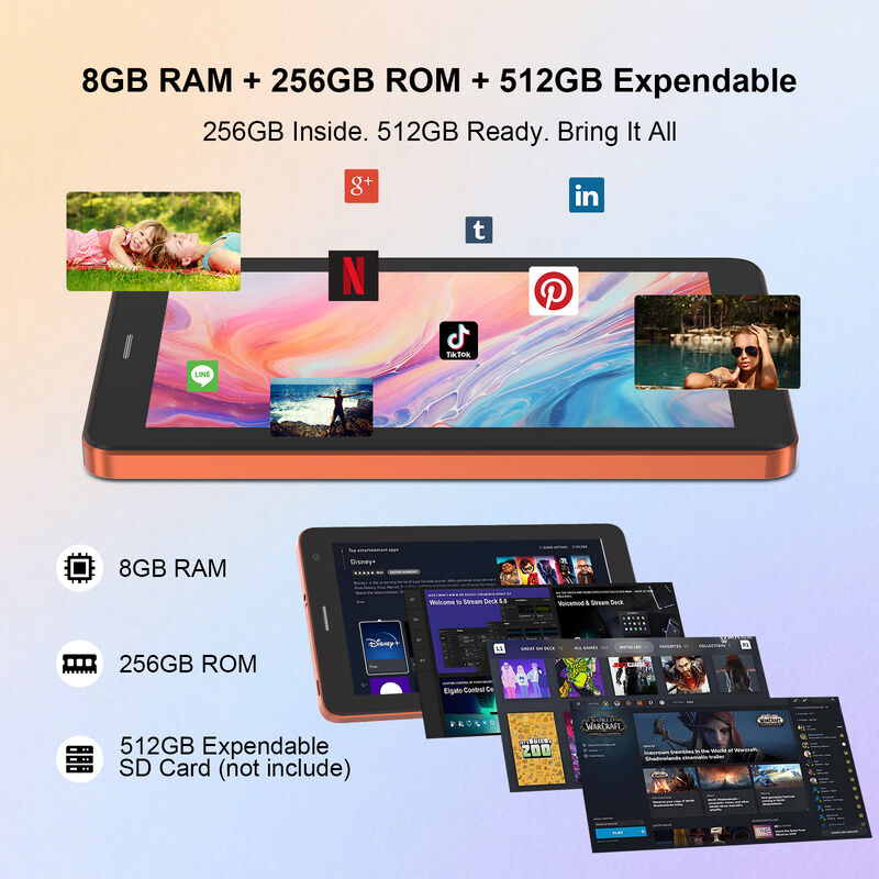 C идея 7 дюймовые Android смарт планшеты 8+256GB 8*CortexTm-A53 WiFi планшет HD сенсорный экран CM517 воздух
