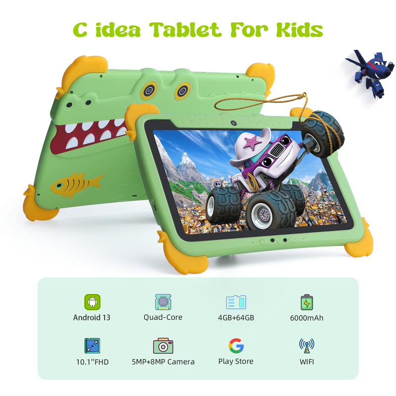 C Idea 10,1-дюймовый планшет Android 4 ГБ оперативной памяти 64 ГБ ROM планшет Kidspad P1100