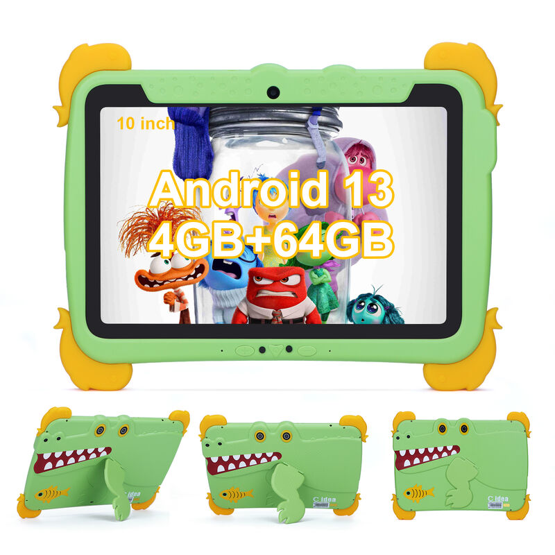 C Idea Kids Tab 10,1 дюйма Android 13 Tablet для детей 4 ГБ оперативной памяти 64 ГБ ROM для защиты глаз сенсорный экран для детей 3-8 лет