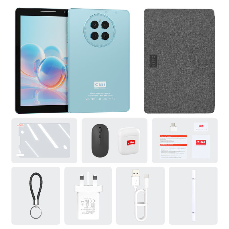 Планшетный ПК C Idea с экраном 8,68 дюйма, Android 16, Wi-Fi, емкостный экран, разрешение, двойная камера, для развлечений и бизнеса, CM936 (синий)