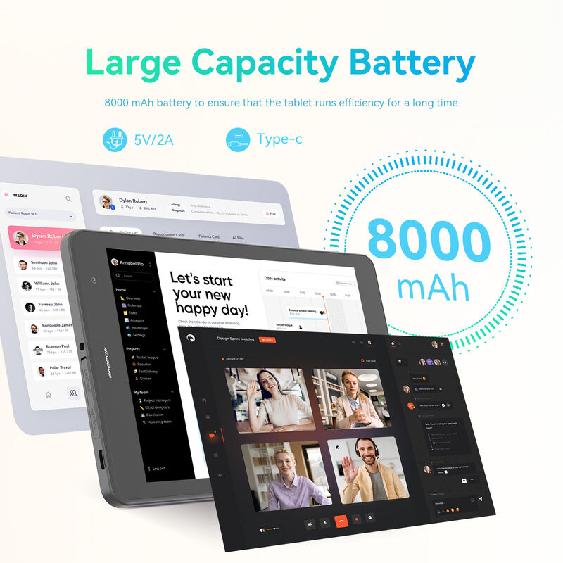 8 дюймовый планшетный бизнес-компьютер C Idea Android 15 Wi-Fi HD Капацитивное разрешение экрана 8 ГБ оперативной памяти 512 ГБ ROM Развлекательное и деловое использование (черный)